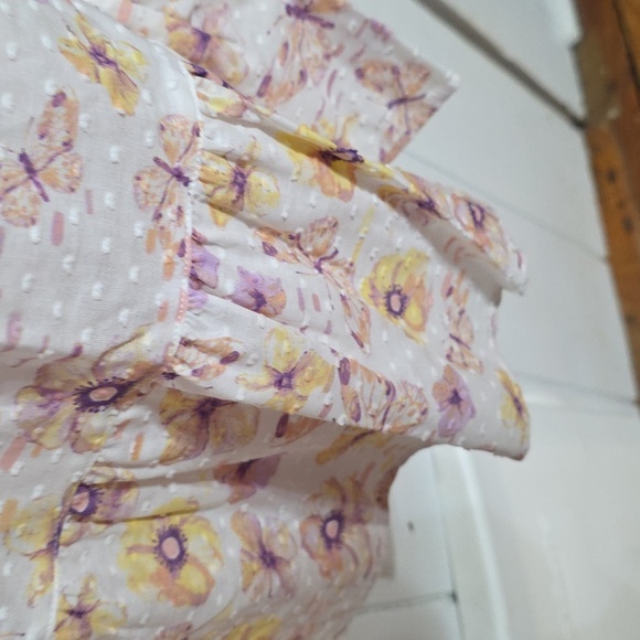 VTG NWT National Womens Robe Housecoat Butterflies Floral Front Zip Pockets 3X - Picture 9 of 14